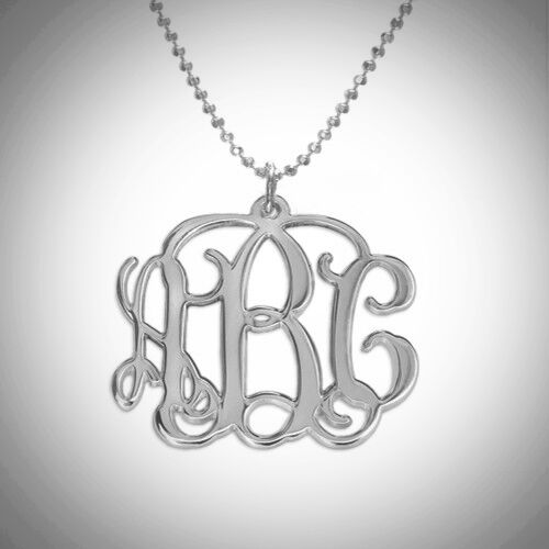 1"Sterling Silver Monogram Necklace