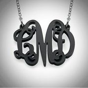 Black Acetate 3 Letter Monogram Script